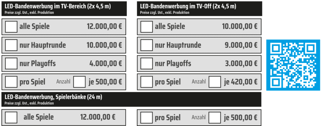 LED Bild 5 Übersichtstabelle mit Preisen der LED Banden